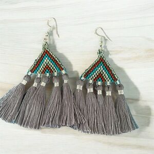 Gorgeous beaded tassel earrings